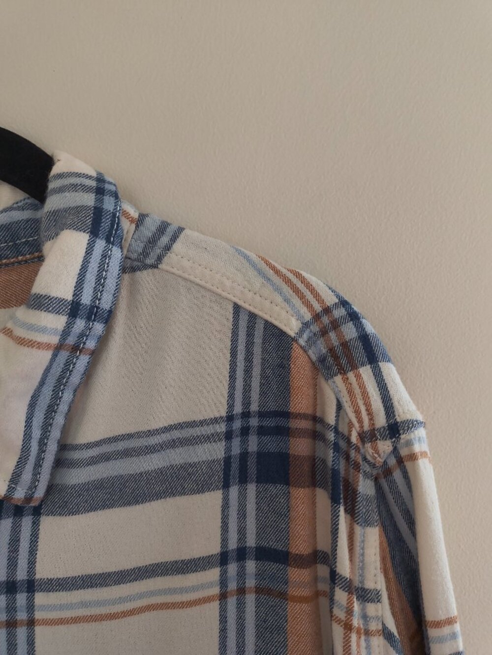 Blue and Cream Plaid Flannel